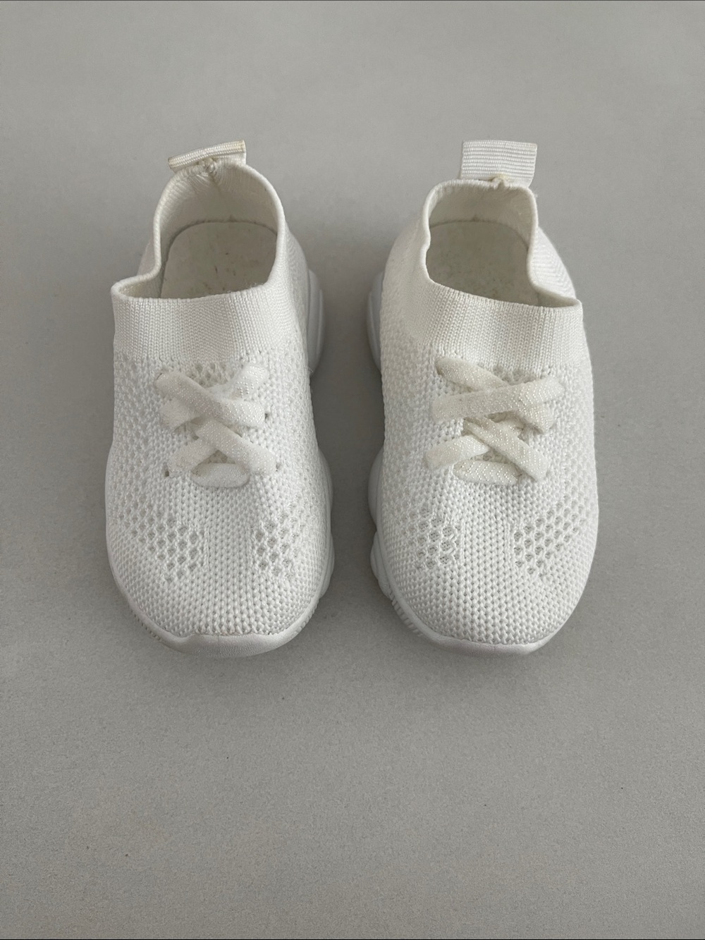Moschino White Knit Slip-On Kids Sneakers